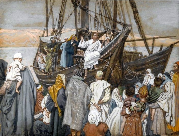 16_Jesus_Preaches_in_a_Ship_(Jésus_prèche_dans_une_barque)_-_James_Tissot